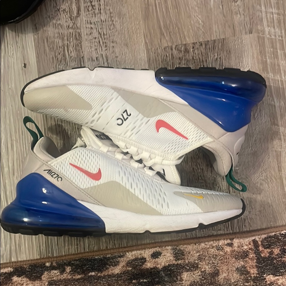 Nike Air Max 270 White and Blue Men's Shoes
